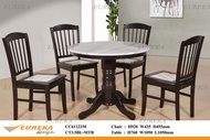 EUREKA 3.5ft Marble Dining Set Round with 4 Chairs / Set Meja Makan Bulat Marble 4 Kerusi (Delivery &amp; Installation to Klang Valley Only)