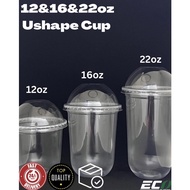 🔥100pcs🔥 (95mm)12oz&16oz&22oz Dome Lid Boba Cup Ushape Cup/Cup Plastik Boba/Cawan Plastik/Cup Bubble
