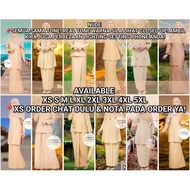 NUDE [ XS - 5XL ] KURUNG RIAU MINI KEBARUNG PLUS SIZE KURUNG KEDAH SET SUIT SEDONDON RAYA BRIDESMAID