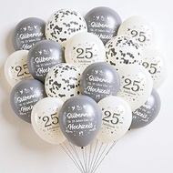 Silver Wedding Decoration Balloons 25th Anniversary - Pack of 36 Wedding Anniversary Decoration Ball