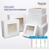【10pcs】cake box with window 6"X6"X3"/8"X8"X3.5"/8"X8"X5"/10"X10"X3.5"/10"x10"x5"/10x10x2.5/12x12x2.5