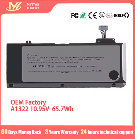 A1322 OEM A-PPLE laptop battery bank factory price 10.95V 5800mAh A1278 MC700 MB990 MB991 MC374for M