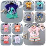 Kids T-Shirt Set Short Sleeve Boys Girls Cute Clothing Summer Wear Children Fashion Outfit