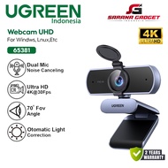 UGREEN 65381 Webcam 4K Full Ultra HD Resolution 4K 30fps / 1080P 60fps Built in Dual Mic Auto focus 