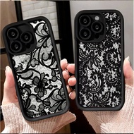 Case For OnePlus 15 13 12 11 13T ACE 6 5 Nord 5 4 3 Lite 8T 10R Soft Black Lace Pattern Bumper Shock