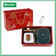 Festive Ceramic Mug and Warmer Set Gift Set for Coffee Lovers Electric Coffee Cup Warmer Set with Ce
