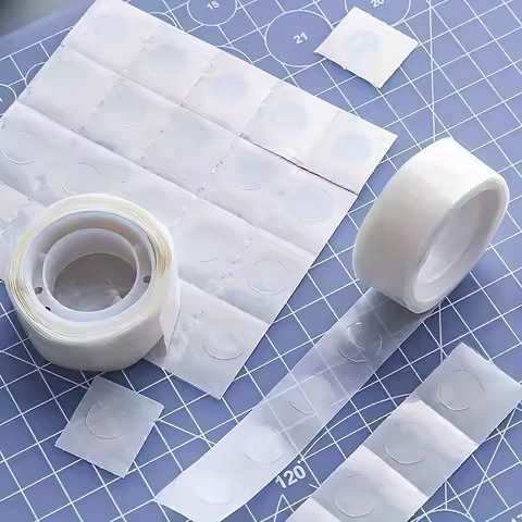 4 Rolls Clear Double Sided Balloon Glue Points 100pcs Per Roll Removable No Residue Adhesive Dots Po