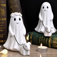 Halloween Resin Little Ghost Walking Dog Decoration Ghost Walking Dog Statue Home Creative Decoratio