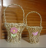 金色 滕織 掛牆 裝飾 花藍 花盆 (1)