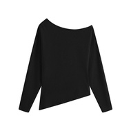 Juxiu Studio "Lomante Girl" Cỡ Lớn Dệt Kim Áo Dài Tay Có Dây Đeo Vai Dây Xé Nhẹ Nhàng Cổ Áo Mềm Và T