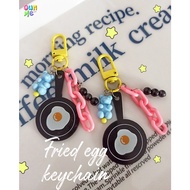 Fried egg keychain