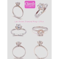 750wg Lab Grown Diamond Ring/750白金培育钻石戒指 1.05ct