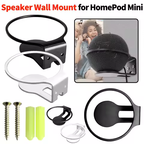 For Apple HomePod Mini Wall Mount Metal Holder Bracket with Mounting Hardware Speaker Hanger Stand S