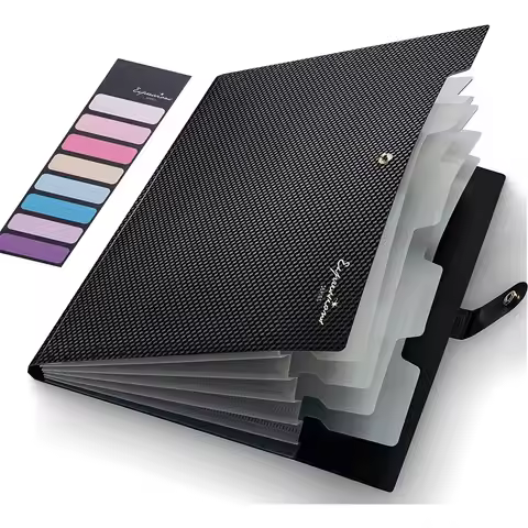 Expanding File Folder,5 Pocket Folders for Documents,Portable Paper Organizer for School Office Supp