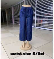 [NICE FASHION] PALAZO :LOOSE PANTS WOMEN COMFORT COTTON  DANIM LONG PANTS (READY STOCK )