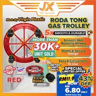 Red Gas Tank Trolley Cylinder Roller Gas Stand Roller Wheel Roda Troli Gas Tong Dapur Tapak Troli To