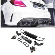 Mercedes C Class W205 AMG C43 FL Rear Diffuser n Exhaust Tips Set