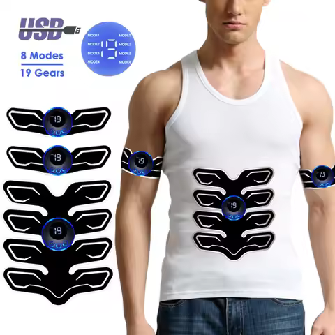 Newest EMS Muscel Stimulator Abdomen Arm Leg Neck Trainer Rechargeable Smart Muscle Fitness Training