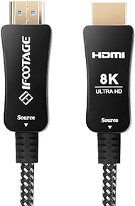 IFOOTAGE 8K HDMI Cable, Ultra 48Gbps High Speed 50 FT HDMI Cable, Braided Cord（8K60hz 4K120hz），Ultra High Speed Compatible with Dolby Vision Atmos for Gaming Monitor, Projector ect
