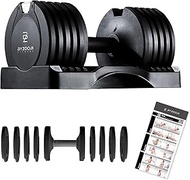 ByZoom Fitness Adjustable Dumbbell 25lb Single Unit Weight Training Fitness Exercise Body Workout 5 