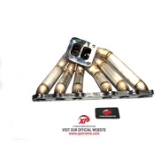 HEADER TURBO BANANA TOYOTA SUPRA ENGINE 2JZ VVTI TOP MOUNT TURBO T4 FLANGE TWIN SCROLL