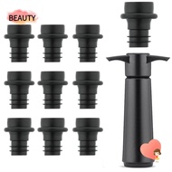 BEAUTY Wine Preserver, with 10 Vacuum Stoppers Plastic Wine Saver Pump, Practical Easy to Use Black Reusable Bottle Sealer Wine Bottles