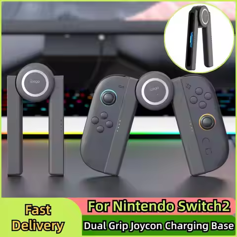 For Nintendo Switch2 Dual Grip Joycon Charging Base Portable Controller Holder Grip Black Controller