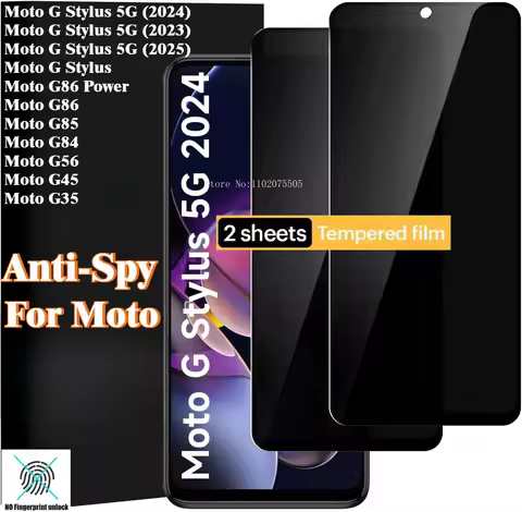 2Pack Privacy Screen Protector for Motorola Moto G Stylus 5G 2024,G86 Power，G85,G96,G56,G45 G35 Case