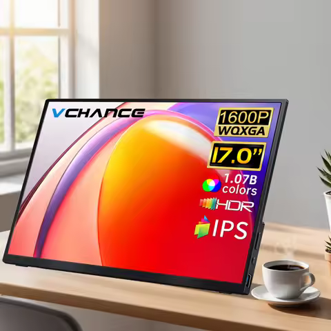VCHANCE 17'' 2.5K Portable Monitor 2560x1600p 500nit WQXGA 16:10 100%DCI-P3 Second Display for PC La