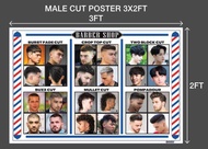 BARBER POSTER 6 STYLES TARPAULIN 3X2FT