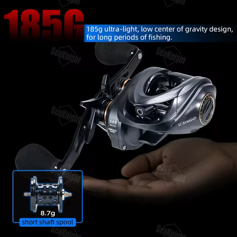 SeaKnight Brand FALCAN IV 5.4:1 185g Lightweight Baitcasting Fishing Reels Carbon Fiber Drag Brass G