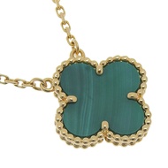 Van Cleef & Arpels Vintage Alhambra Necklace, Malachite, 18K Yellow Gold, Approx. 5.3g, Women's [Pre