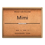 SANNYRA Morse Code Bracelet - Morse Code Jewelry for Women - 14k Gold Plated Beads on Silk Cord Frie