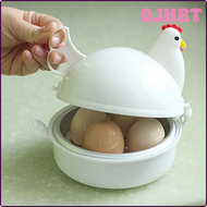 OJHRT หม้อต้มเครื่องนึ่งไข่ทนทานทีพกพารูปทรงไก่4ฟองเครื่องใช้ไฟฟ้าในครัวเตาอบไมโครเวฟอุปกรณ์ครัว HRTSE