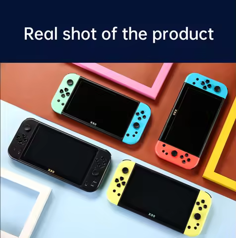 NEW X80 Handheld game Player 7 inch Quad-Core 16G ROM 10 major simulators Built-in 1000+ games PS1/P