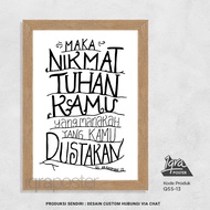 Islamic Motivational Posters & Frames - Enjoy God 1 - A4 Frame Wall Decoration