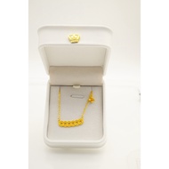 Aurea Bless 999 Pure Gold Necklace with Six Gold Coins, Flower Design & "Get Rich Quickly" Meaning 9