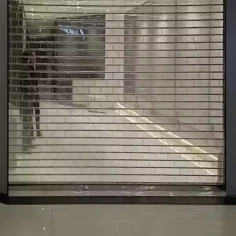 Custom Clear PVC Folding Rolling Shutter Door Modern Finished Surface Industrial Rolling Door For Wo