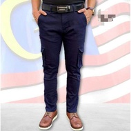 Cargo 6 Pocket Pant Seluar Kargo Slack 6 Poket Kain Tebal Cargo Pant Multi Pocket Seluar Kerja For M