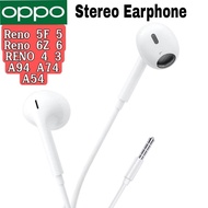 Import Reno 2F 3 5F 6Z A96 A95 A94 A93 A92 A74 A73 A54 A53 A31 A5 A9 A5S Studio Bass Earphone with M