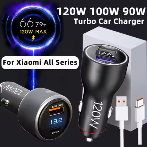 For Xiaomi Car Auto Charger 120w 100w 90w Hyper Turbo Charge UsbC Cable For Xiao Mi 15 14 9 Ultra Re