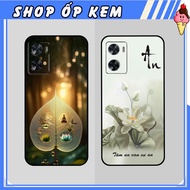 Oppo A77S Case with Lotus Flower, Bodhi Leaf Shape, Peace of Mind