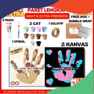 Hand Painting Kit Canvas By The Noob Artist | Couple Hand Stamped Canvas | Canvas 20x20 cm | Couple 