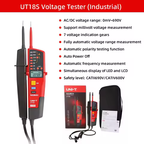 UNI-T UT18S Industrial Voltage Tester 0mV~690V AC/DC Voltage Automatic Needle Millivolt Voltage Mete