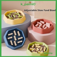 Anjing Kucing Slow Eating Bowl Non Tip Food Dish Anti Guling Pet Feeder