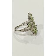 S925 Peridot Ring Flower Shaped/S925 Cincin Peridot