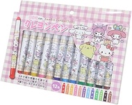 Eye Planning Sanrio Characters K1877B Crayon Pen with Coloring, Pink, [Case] Approx. W 9.1 x H 6.7 x