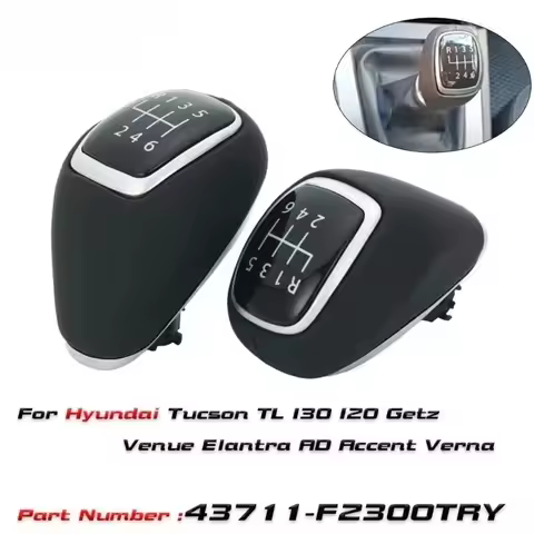 43711-F2300TRY 6-speed for Tucson TL I30 I20 Getz Venue Elantra AD Verna Leather Gear Shift Knob Car