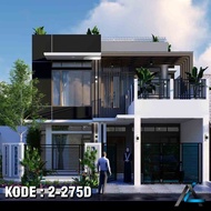 DESAIN RUMAH UK. 10.3 x 15 m KODE 2-275D (2.5 LANTAI) - ARSIKA DESAIN