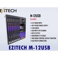 EZITECH M-12USB Compact Mixer 8-Channel Mixer Console